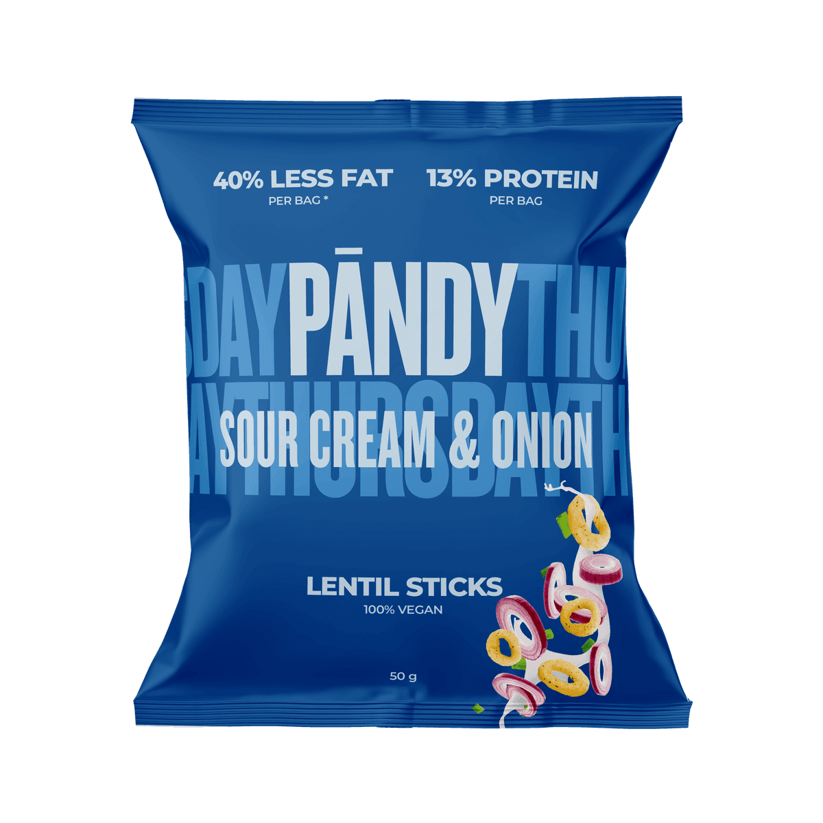 Pändy Lentil Rings Sourcream & Onion 50g