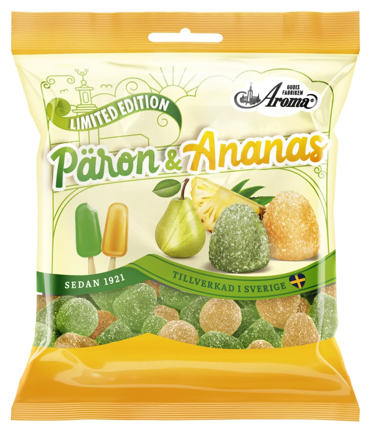 Aroma Päron & Ananastoppar 115g