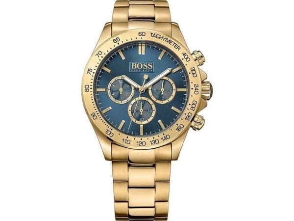 Hugo Boss IKON Herrarmbandsur Blå/Gulguldtonat Stål Ø44 mm