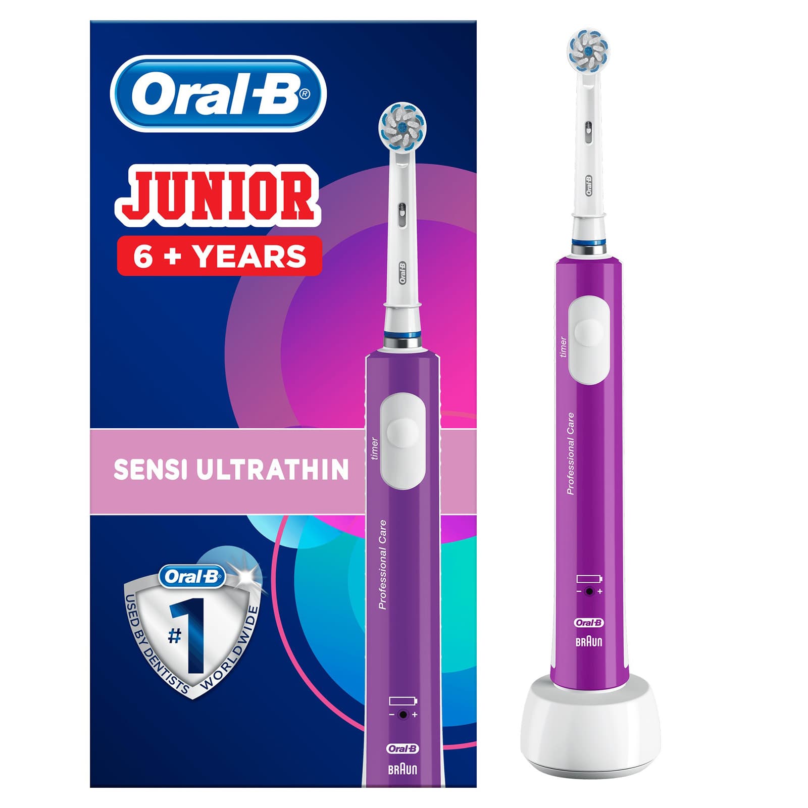 Oral-B Junior Sensi UltraThin Eltandborste Lila