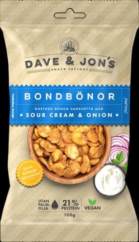 Dave & Jon's Rostade Bondbönor Sour Cream & Onion