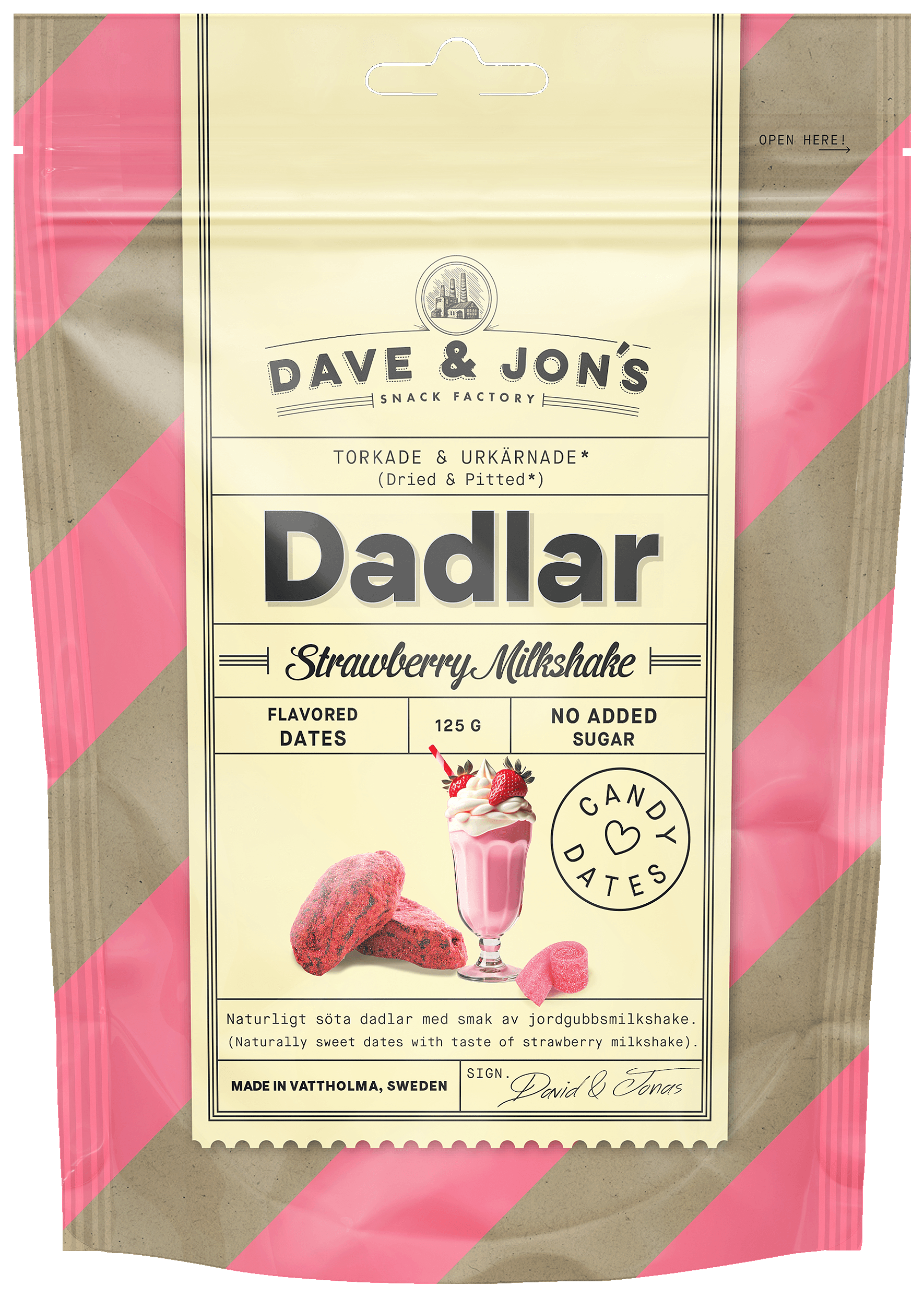 Dave & Jon's Dadlar Strawberry Milkshake
